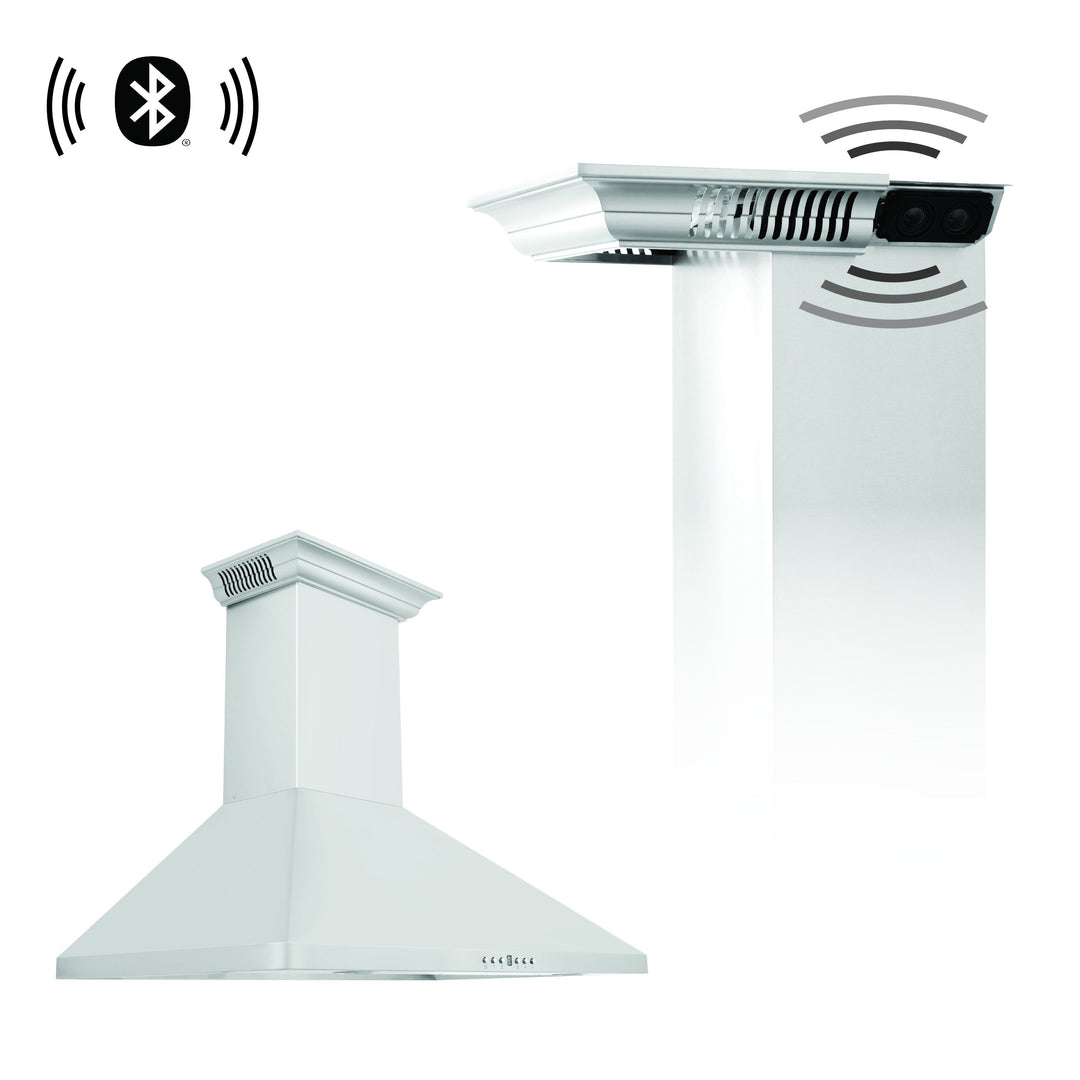 ZLINE 30" Wall Mount Range Hood Stainless Steel Built-in CrownSound
