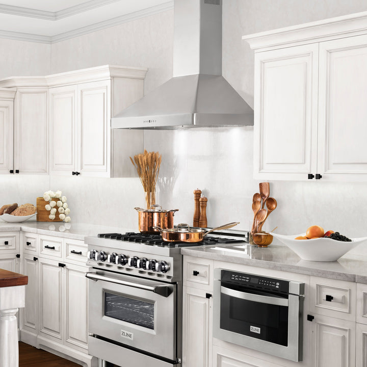 ZLINE 30 in. Convertible Vent Wall Mount Range Hood in Stainless Steel, Handle Open Box-Excellent Condition