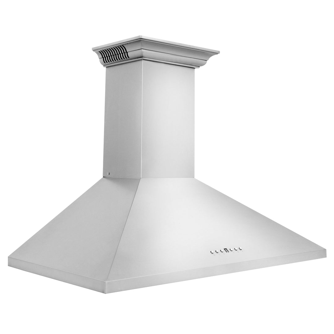 36" ZLINE CrownSound™Ducted Vent Wall Mount Range Hood in Stainless Steel with Built-in Bluetooth Speakers (KL2CRN-BT-36)