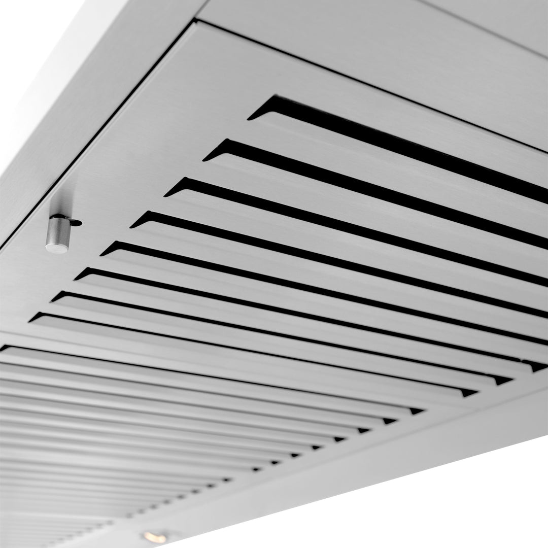 48" ZLINE CrownSound™Ducted Vent Wall Mount Range Hood in Stainless Steel with Built-in Bluetooth Speakers (KL2CRN-BT-48)