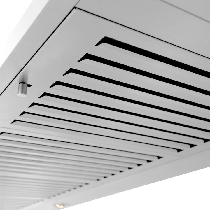 48" ZLINE CrownSound™Ducted Vent Wall Mount Range Hood in Stainless Steel with Built-in Bluetooth Speakers (KL2CRN-BT-48)