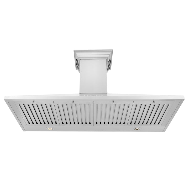 48" ZLINE CrownSound™Ducted Vent Wall Mount Range Hood in Stainless Steel with Built-in Bluetooth Speakers (KL2CRN-BT-48)