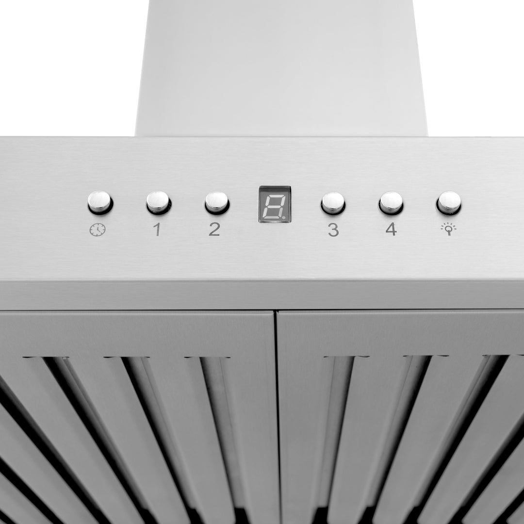 48" ZLINE CrownSound™Ducted Vent Wall Mount Range Hood in Stainless Steel with Built-in Bluetooth Speakers (KL3CRN-BT-48)