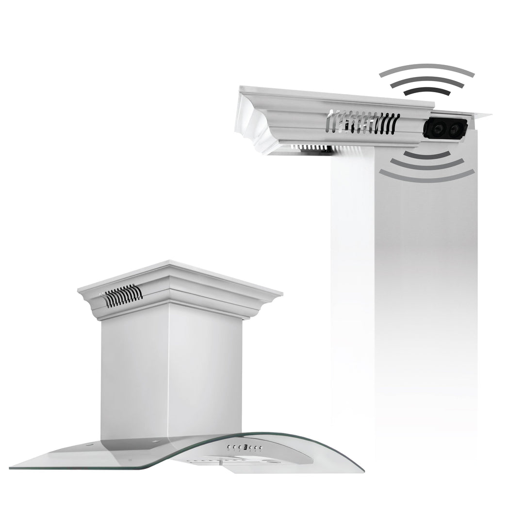 ZLINE 24” Wall Mount Range Hood in Stainless Steel Built-in CrownSound