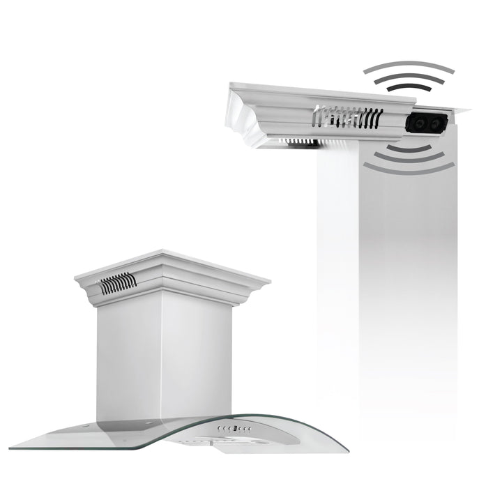 ZLINE 24” Wall Mount Range Hood in Stainless Steel Built-in CrownSound
