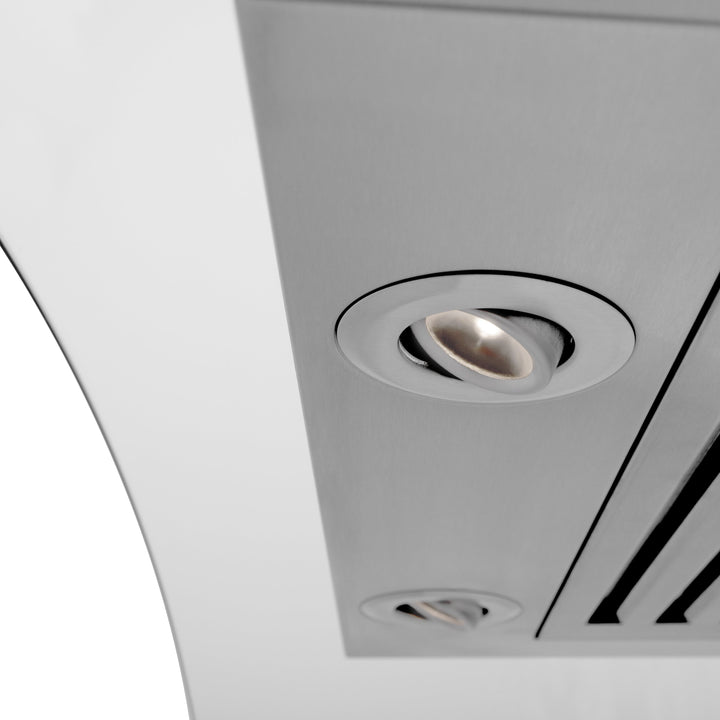 36" ZLINE CrownSound™Ducted Vent Wall Mount Range Hood in Stainless Steel with Built-in Bluetooth Speakers (KZCRN-BT-36)