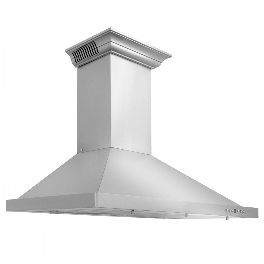 ZLINE 24 in. Stainless Steel Wall Range Hood with Built-in CrownSound® Bluetooth Speakers, KBCRN-BT-24