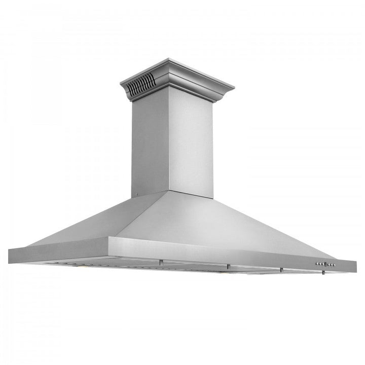 ZLINE 42 in. Stainless Steel Wall Range Hood with Built-in CrownSound® Bluetooth Speakers, KBCRN-BT-42