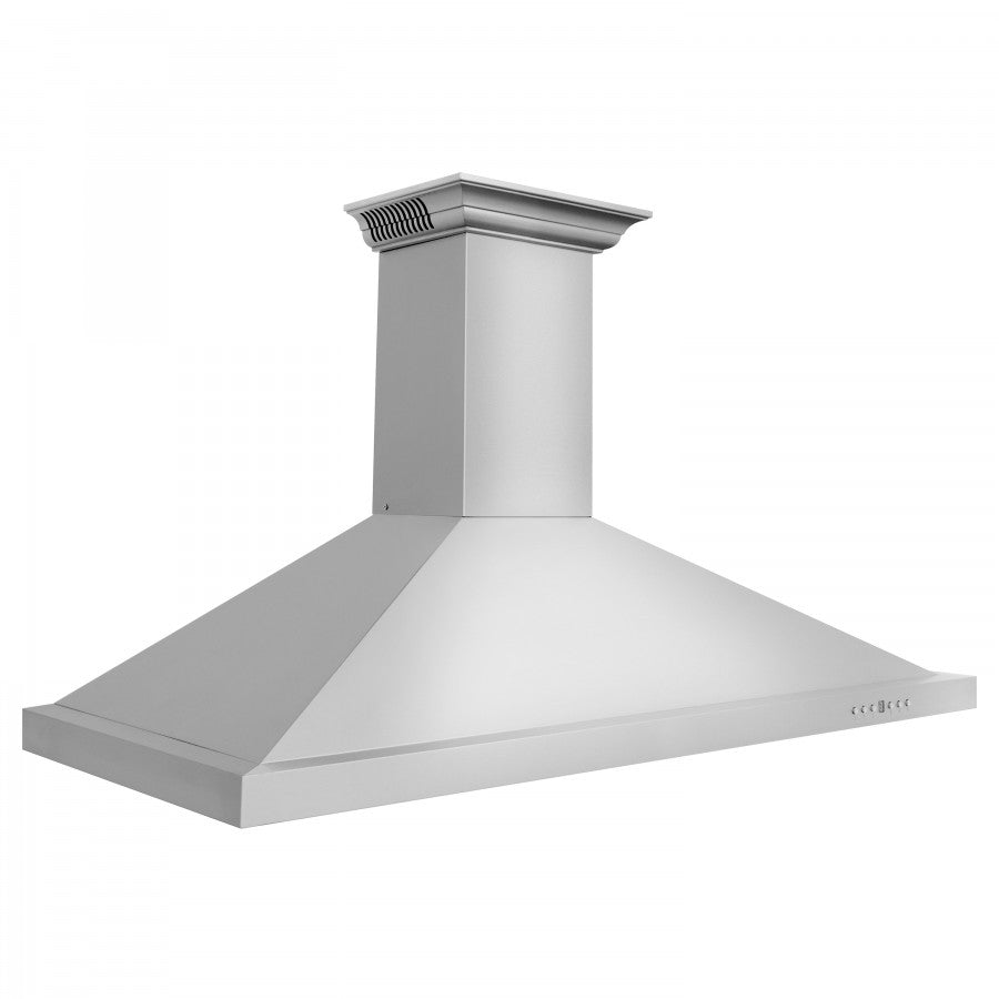 ZLINE 48 in. Stainless Steel Wall Range Hood with Built-in CrownSound® Bluetooth Speakers, KBCRN-BT-48