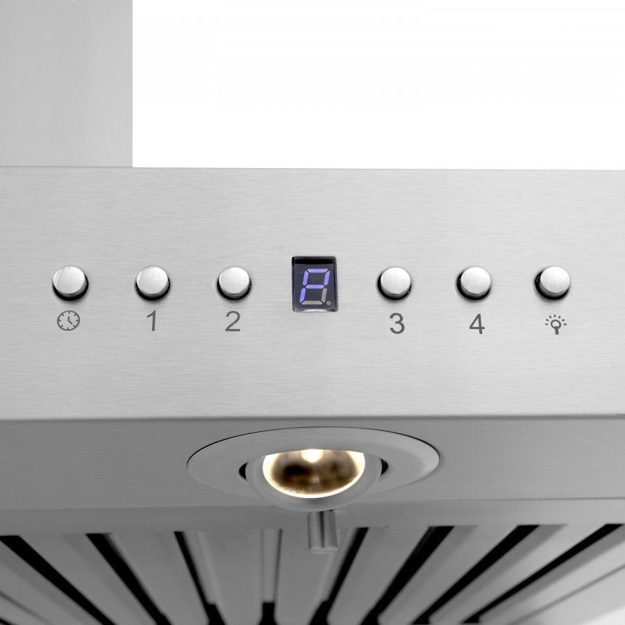 ZLINE 48 in. Stainless Steel Wall Range Hood with Built-in CrownSound® Bluetooth Speakers, KECRN-BT-48