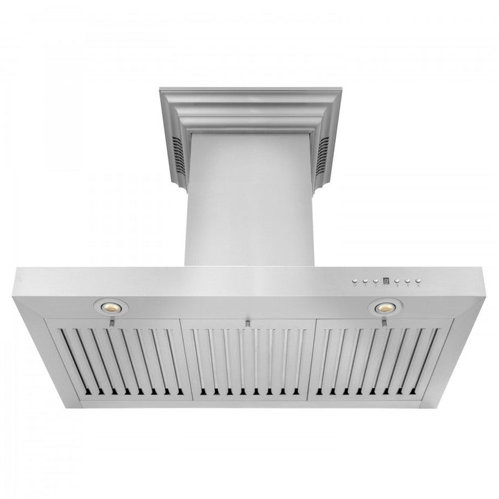 ZLINE 30 in. Stainless Steel Wall Range Hood with Built-in CrownSound® Bluetooth Speakers, KECRN-BT-30