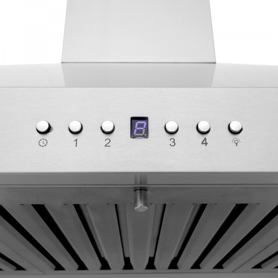 ZLINE 30 in. Stainless Steel Wall Range Hood with Built-in CrownSound® Bluetooth Speakers, KL3CRN-BT-30