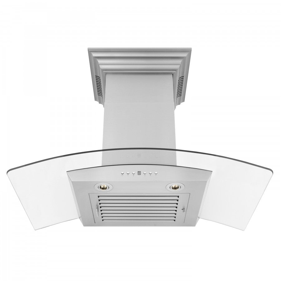 ZLINE 30 in. Stainless Steel Wall Range Hood with Built-in CrownSound® Bluetooth Speakers, KZCRN-BT-30