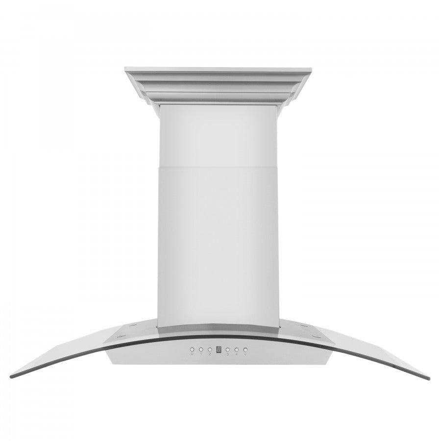 ZLINE 30 in. Stainless Steel Wall Range Hood with Built-in CrownSound® Bluetooth Speakers, KZCRN-BT-30