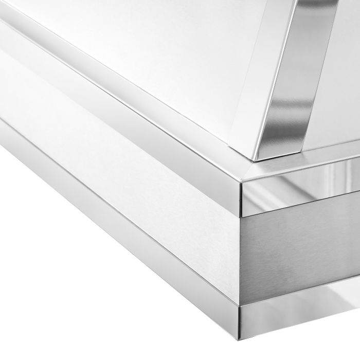 ZLINE 36 in. Designer Series Ducted Wall Mount Range Hood in DuraSnow® Stainless Steel with Mirror Accents, 655MR-36