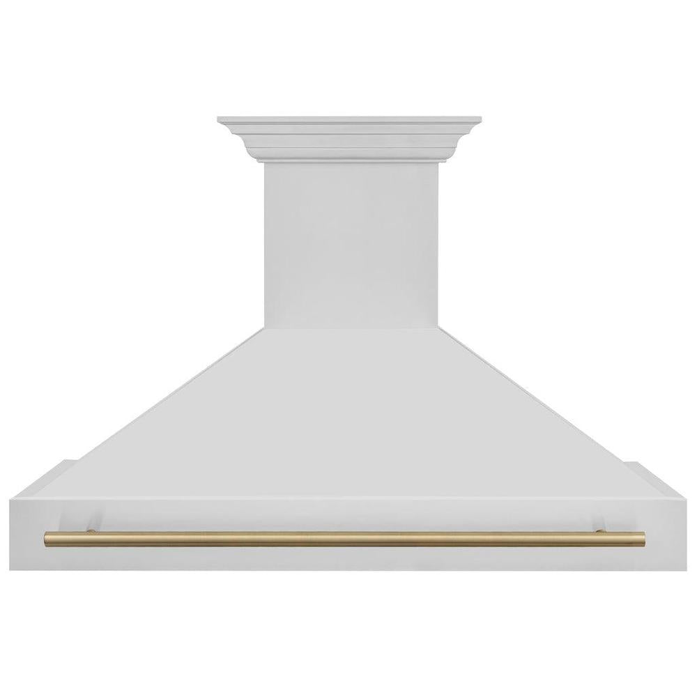 ZLINE Autograph Edition 48 in. Stainless Steel Range Hood with Stainless Steel Shell and Champagne Bronze Handle (8654STZ-48-CB)