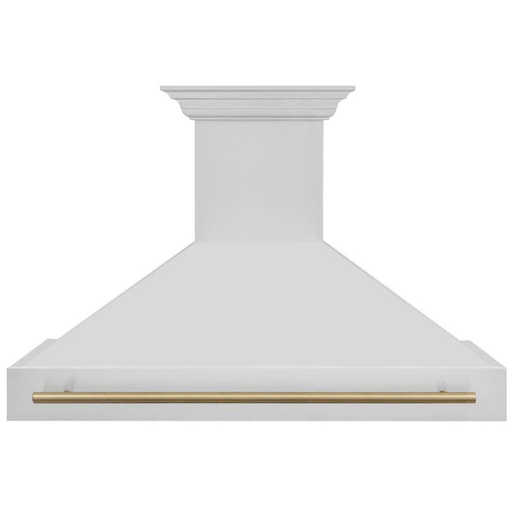 ZLINE Autograph Edition 48 in. Stainless Steel Range Hood with Stainless Steel Shell and Champagne Bronze Handle (8654STZ-48-CB)