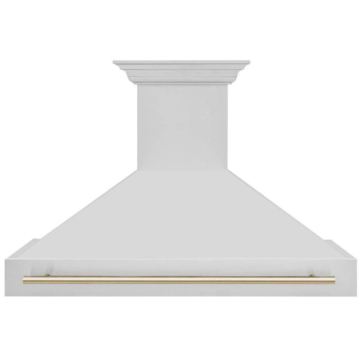 ZLINE Autograph Edition 30", 36", &amp; 48" Stainless Steel 4-Piece Kitchen Package with Polished Gold Accents—Dual Fuel Range, Wall Mount Range Hood, Dishwasher, and Refrigerator.