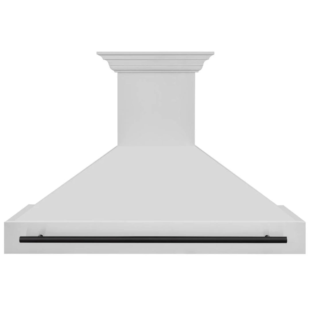 ZLINE Autograph Edition 30", 36", &amp; 48" Stainless Steel 4-Piece Kitchen Package with Matte Black Accents—Dual Fuel Range, Wall Mount Range Hood, Dishwasher, and Refrigerator