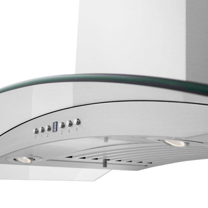 ZLINE 42" CrownSound Wall Mount Range Hood in Stainless Steel with Built-in Speakers, KN4CRN-BT-42