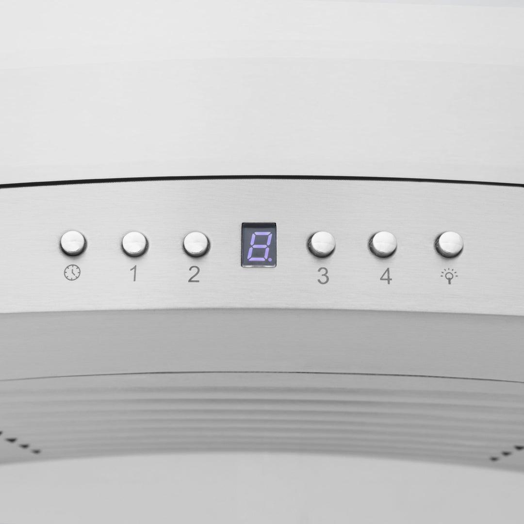 48" ZLINE CrownSound™Ducted Vent Wall Mount Range Hood in Stainless Steel with Built-in Bluetooth Speakers (KN4CRN-BT-48)