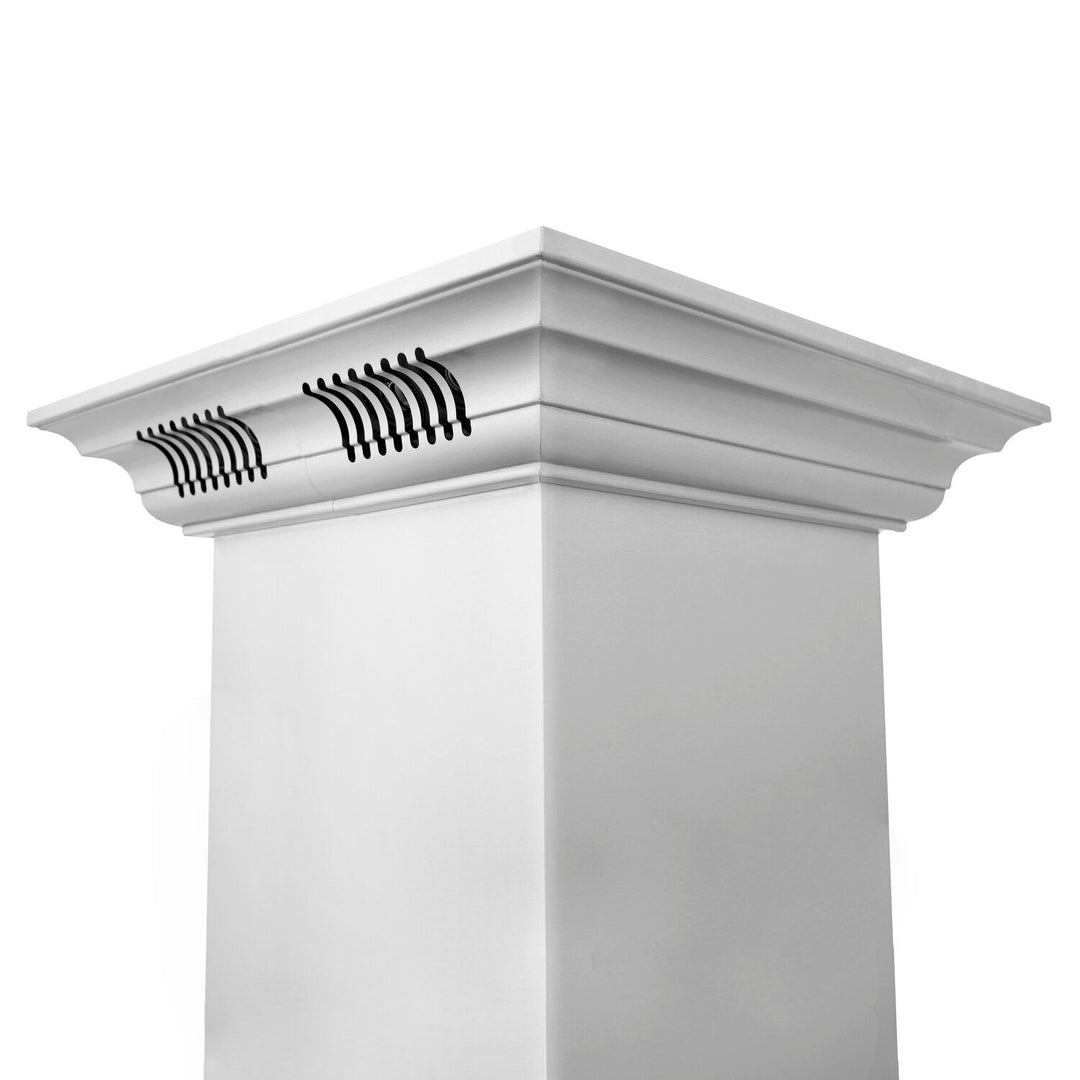 ZLINE 30" Ducted Island Mount Range Hood in Stainless Steel W/ Integrated CrownSound Bluetooth Speakers