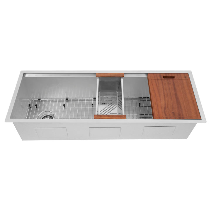 ZLINE 45 in. Garmisch Undermount Single Bowl Stainless Steel Kitchen Sink with Bottom Grid and Accessories (SLS-45)