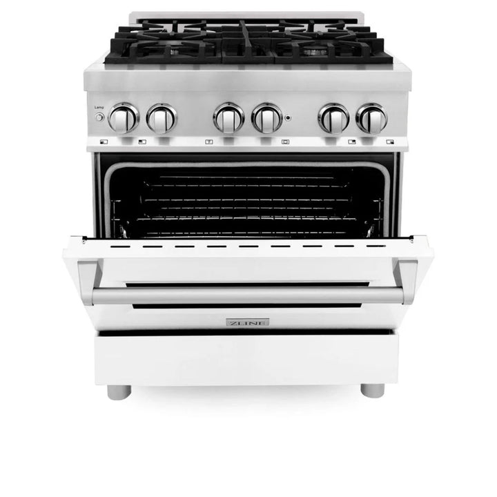 ZLINE Legacy Dual Fuel Range with White Matte Door – 24", 30", 36", and 48"