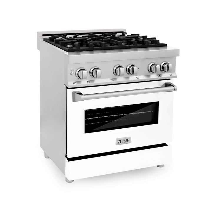 ZLINE Legacy Dual Fuel Range with White Matte Door and Griddle – 30", 36", and 48"
