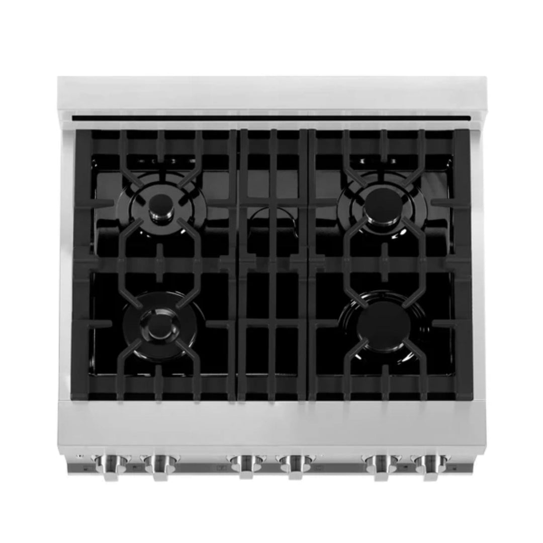 ZLINE 2-Piece Kitchen Package: Dual Fuel Range with Red Matte Door and Convertible Vent Range Hood (Models 2KP-RARMRH30, 2KP-RARMRH36, 2KP-RARMRH48)