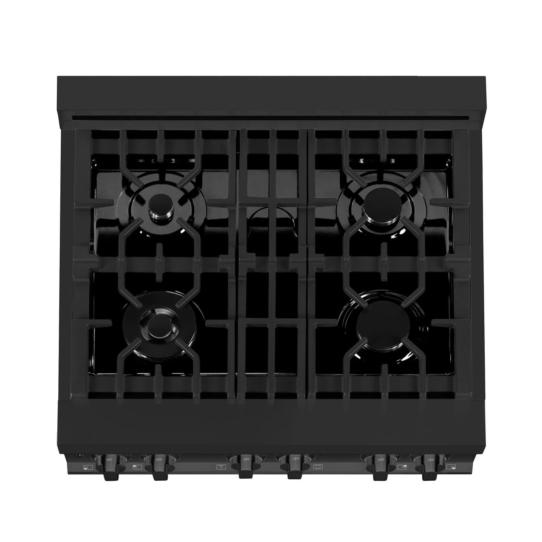 ZLINE Legacy Dual Fuel Range in Black Stainless Steel – 30", 36", and 48"