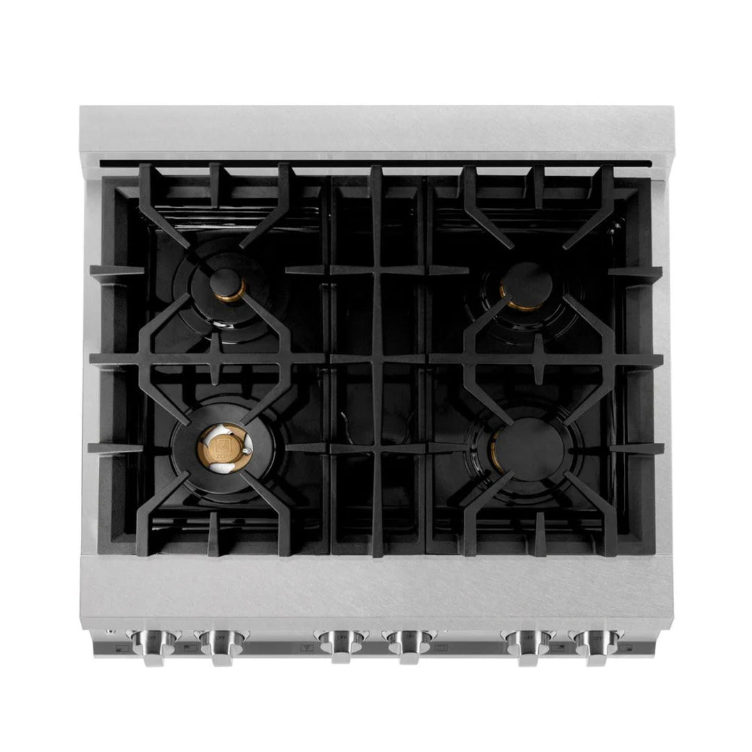 ZLINE Legacy Dual Fuel Ranges in Satin Stainless Steel with Brass Burners &amp; Griddle – 30", 36", &amp; 48"