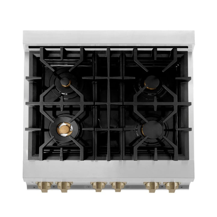 ZLINE Autograph Edition 24", 30", 36", &amp; 48" Legacy Dual Fuel Range with Champagne Bronze, Polished Gold nd Matte Black.