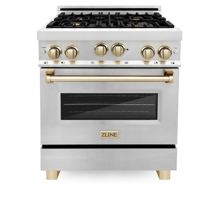 ZLINE 30" 3 Piece Stainless Fuel Range w/ Range Hood &amp; Dishwasher
