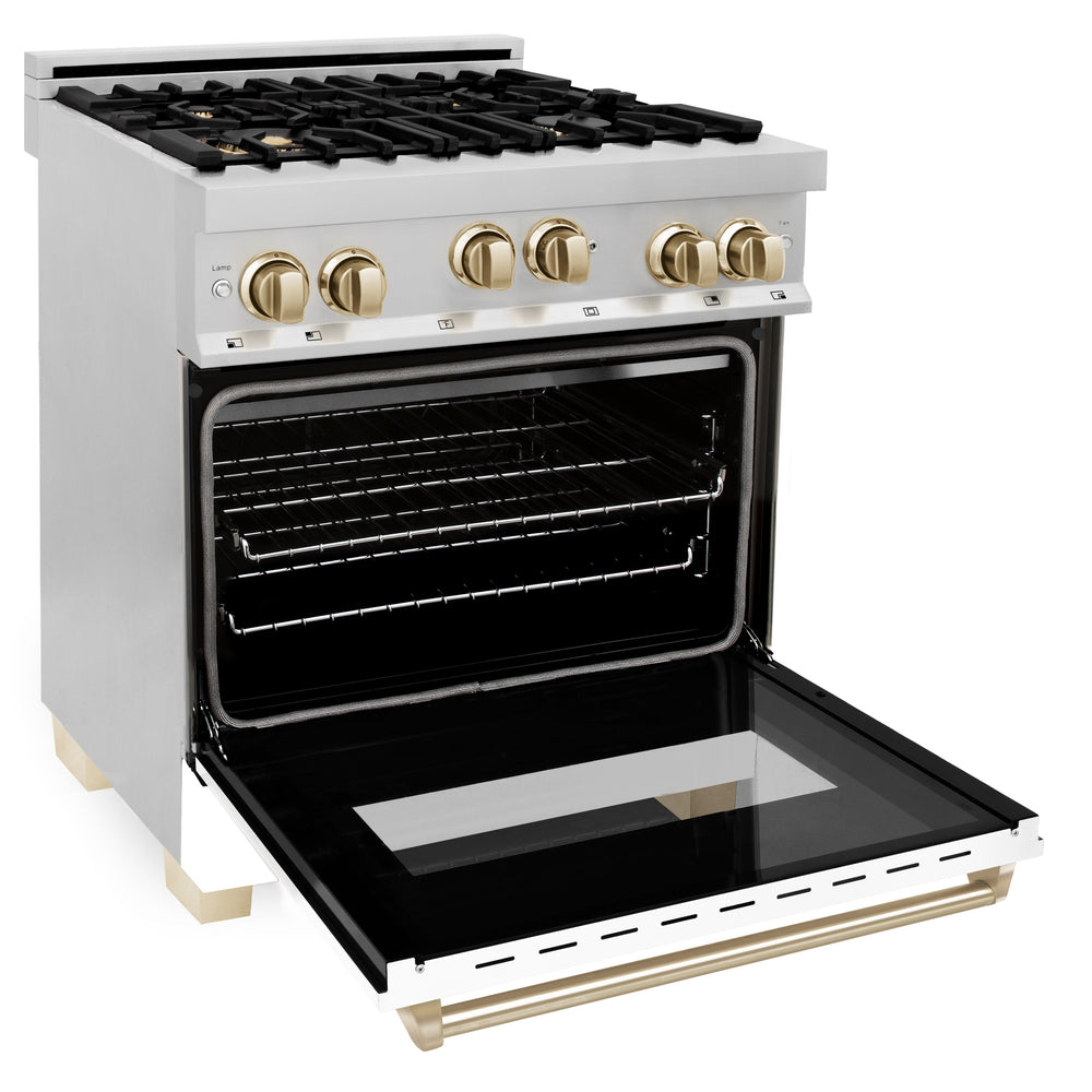 ZLINE 30" Range Gas Stove & Oven Stainless Steel W/  White Door