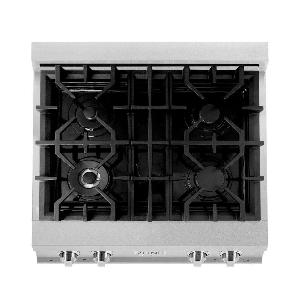 ZLINE Kitchen Package with 30 in. Satin Stainless Steel Rangetop and Convertible Range Hood (2KP-RTSRH30)