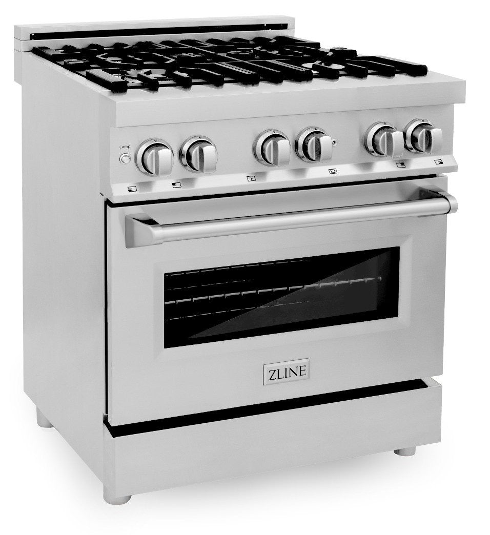 ZLINE Kitchen and Bath 30 in. Professional Gas Burner, Electric Oven Stainless Steel Range, RA30