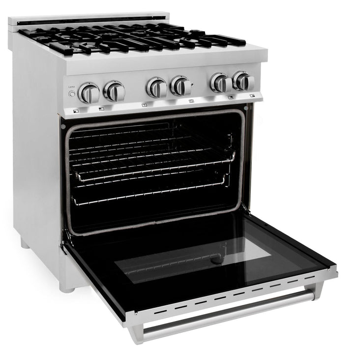 ZLINE Kitchen and Bath 30 in. Professional Gas Burner, Electric Oven Stainless Steel Range, RA30