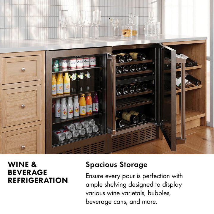 ZLINE 24 in. Monument 154 Can Beverage Fridge in Stainless Steel, Open Box-Excellent Condition