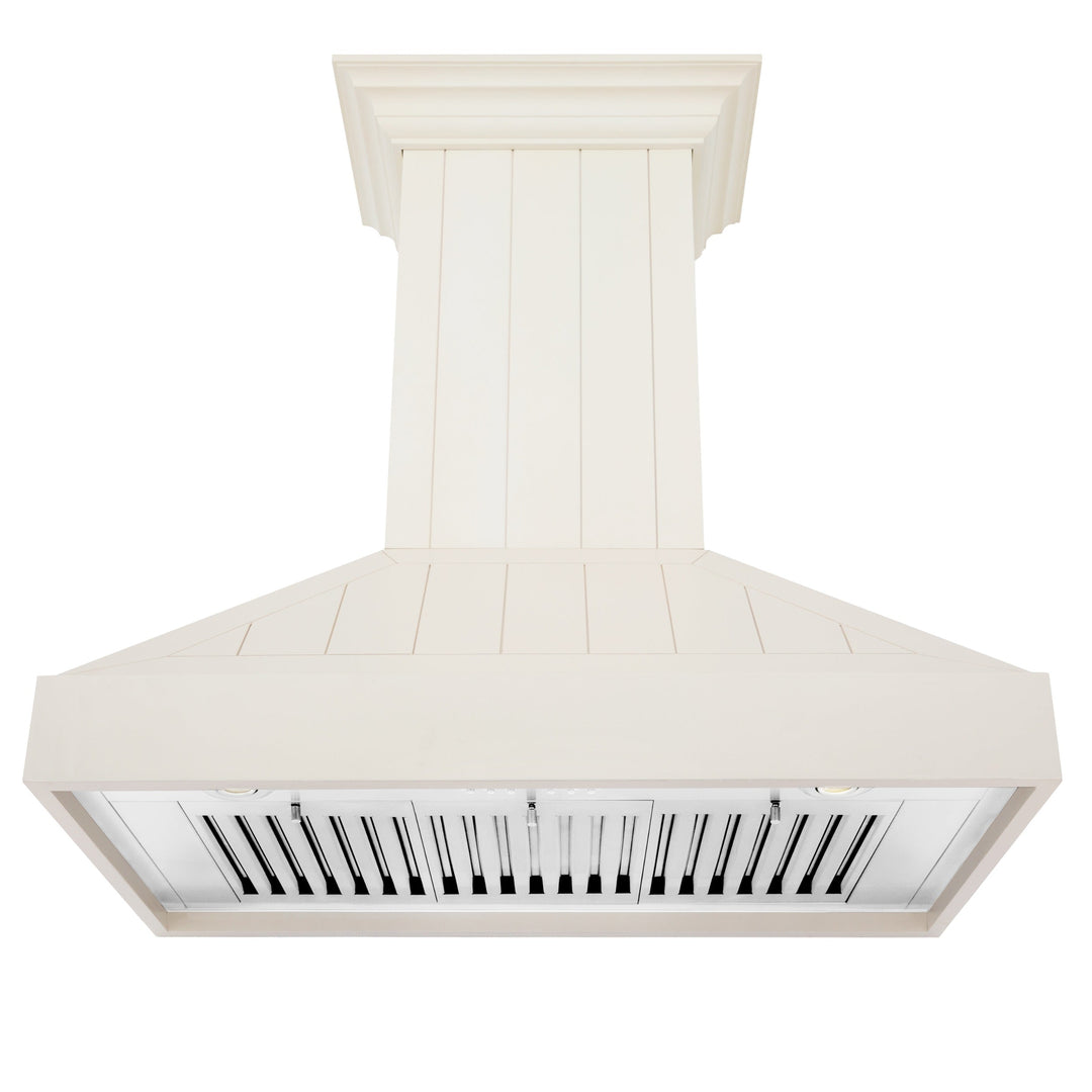 ZLINE 30" Ducted Vent Wooden Convertible Vent Wall Mount Range Hood in Cottage White