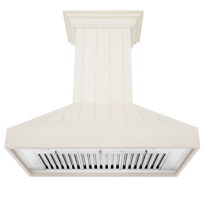 ZLINE 30" Ducted Vent Wooden Convertible Vent Wall Mount Range Hood in Cottage White