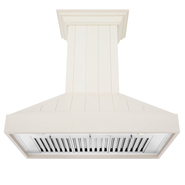ZLINE 36" Ducted Vent Wooden Convertible Vent Wall Mount Range Hood in Cottage White (KPTT-36)