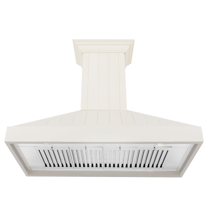 ZLINE 36” Wooden Wall Mount Range Hood Cottage White - Includes Motor