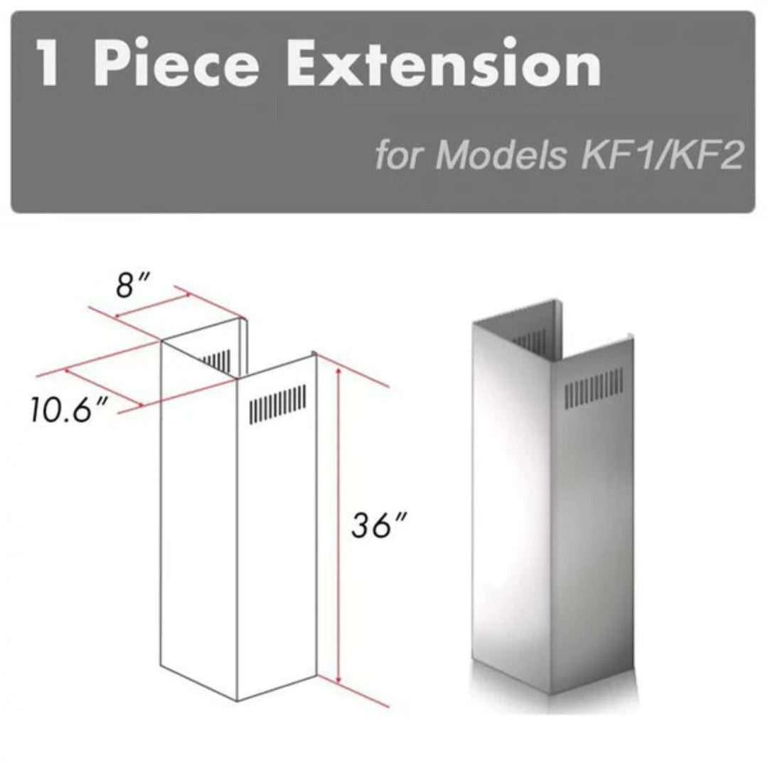 ZLINE 1-Piece 36" Chimney Extension for 9 ft. to 10 ft. Ceilings (Model 1PCEXT-KF1)