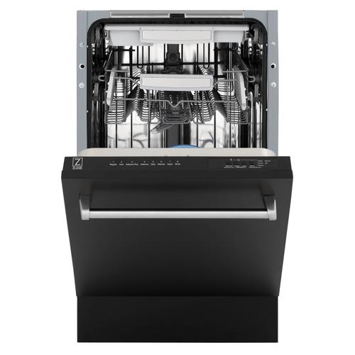 ZLINE 18" Compact Top Control Dishwasher Panel Ready Black Matte