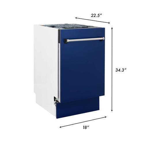 ZLINE 18" Compact Top Control Dishwasher in Custom Panel Read SS Tub