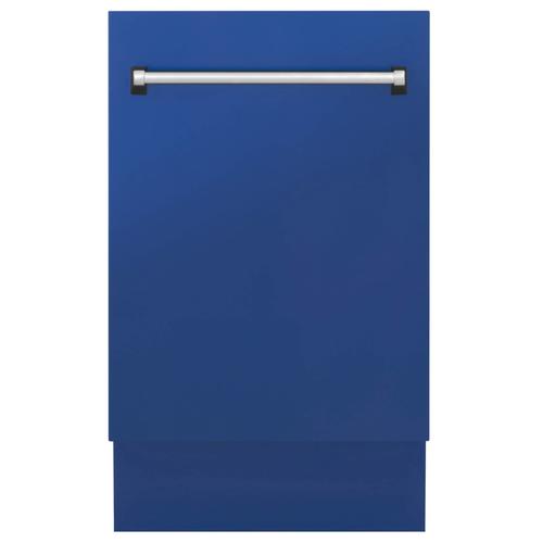 ZLINE 18" Compact Top Control Dishwasher Custom Panel Ready Blue Matte