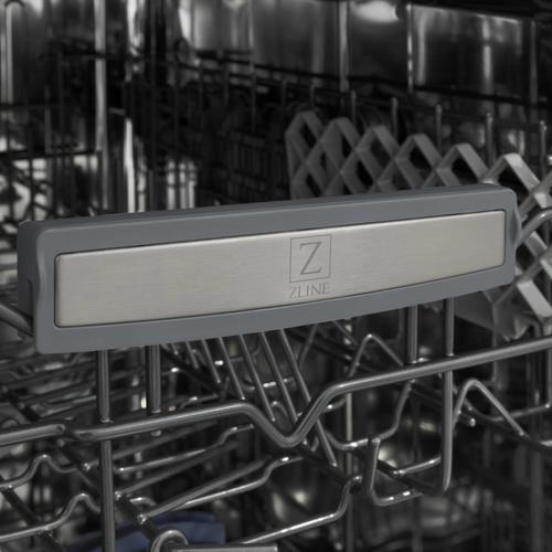 ZLINE 18" Compact Top Control Dishwasher Custom Panel Ready Blue Matte