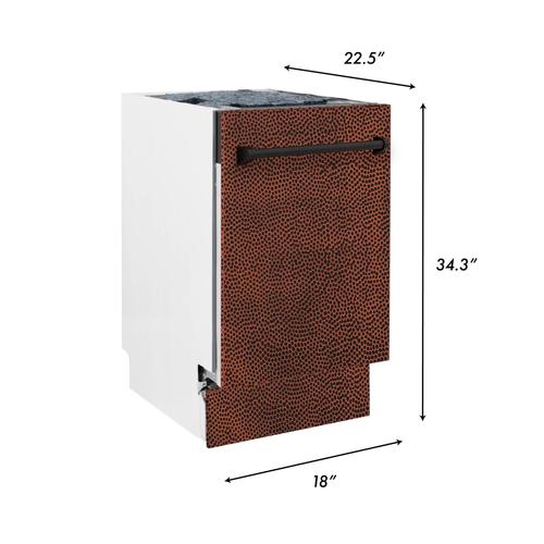 ZLINE 18" Compact Top Control Dishwasher Custom Panel Ready HH Copper
