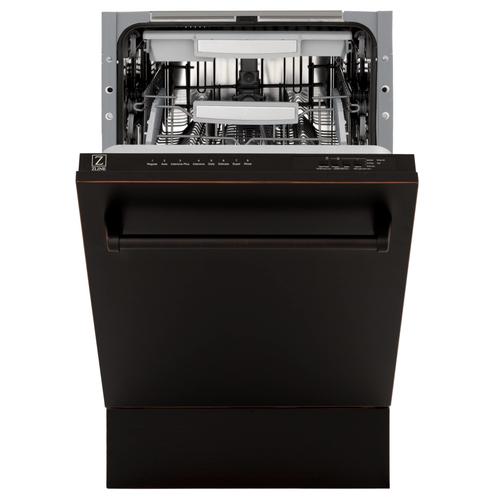 ZLINE 18" Compact Top Control Dishwasher in Custom Panel Ready ORB